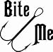 Chase Grace Studio Bite Me Fishing Lakes Rivers Bass Trout Vinyl Decal Sticker|Black|Cars Trucks Vans SUV Boats Laptops Wall Art|5