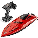 RC Boats for Kids and Adults, 30+KM/H High Speed RC Boats for Lakes, Rivers and Pools, 2.4GHz Remote Control Toy Boats, self-righting Waterproof Remote Control Electric Boats, Included Two Batteries