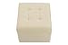 DHP Emily Square Storage Ottoman, Modern Look with Tufted Design, Lightweight, Vanilla Faux Leather
