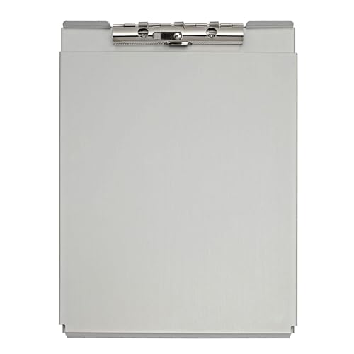 MAUL Klemmbrett A4 MAULcase | Dokumentenmappe A4 mit Aufbewahrungsbox für Papier, Kugelschreiber, Taschenrechner und Notizblock | Öffnung nach oben | Passend für Rucksack und Aktentasche | Silber