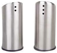 Shri Je Stainless Steel Round Lip Salt and Pepper Shaker/Holder Set of 2 Pcs for Dining Table - 1.25" X 3"" Weight - 115Gm (Made in India)