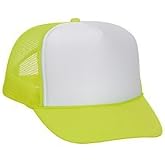 OTTO Neon Polyester Foam Front 5 Panel High Crown Mesh Back Trucker Hat