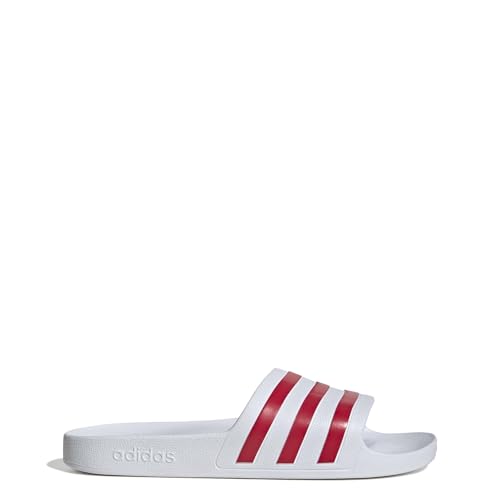 Unisex Adilette Aqua Slides Sandal, Ftwr White/Team Colleg Red/Ftwr White, 42 EU