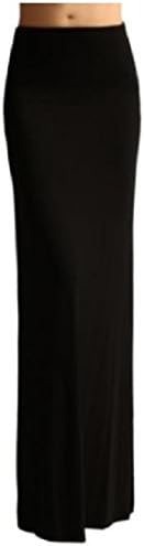 LoveSky Women Mermaid High-Waisted Slim Fitting Solid Cozy Long Skirt Black XL