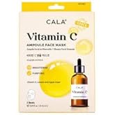 Cala Vitamin C Ampoule Face Mask, Hydrating Sheet Mask for Dry Skin, 5 Count