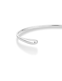MiaBella - Pulsera de plata de ley 925 con forma de lágrima orgánica italiana, flexible, abierta, para mujeres, niñas, 7.0 in