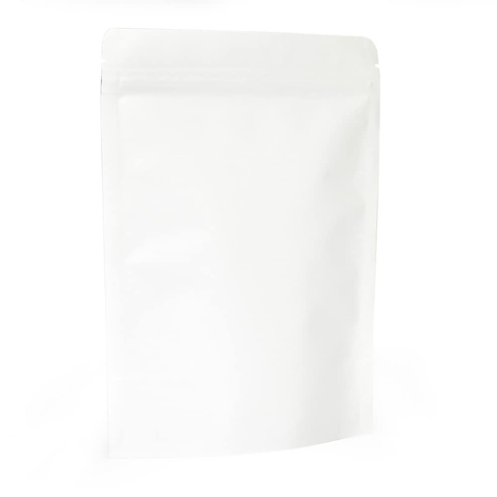 Evergreen Goods 150x210mm White Kraft Ziplock Bags, Reusable, Foil Lined & Heat Sealable Food Pouches for Food Storage, Coffee, Tea, Beans, Nuts, Dried Fruits