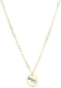 GREEK SORORITY JEWELRY, 14k gold-filled, Petite Circle Necklace - Alpha Chi Omega