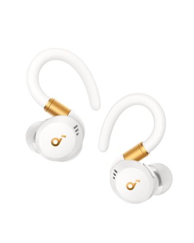 soundcore von Anker Sport X20, kabellose Workout Kopfhörer, drehbare und ausziehbare Ohrhaken, Geräuschunterdrückung, tiefer Bass, IP68 wasserdicht, s