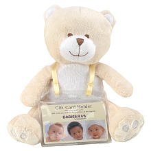 Babies r us plush 7 inch bear with gift card holder - ecru