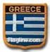 Greece Flag Embroidered Iron on/Sew on Shield Patch, Approximate Size 2.5 inch x 2.75 inch