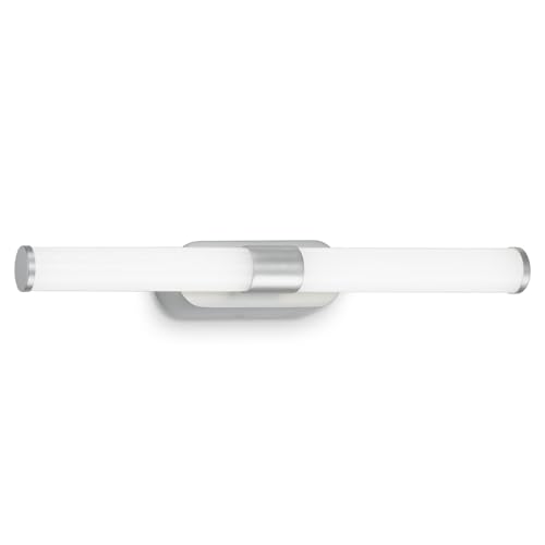 BRILONER - LED Spiegelleuchte Bad, Spiegellampe Badezimmer, Wandlampe, Wandleuchte, IP44, neutralweiße Lichtfarbe, 7W, Chrom-Matt, 40 cm