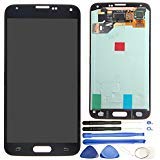 Comfine Original OEM Replacement for Samsung Galaxy S5 LCD Display Screen + Touch Digitizer Assembly, for G900 G900A G900P G900T G900V G900R4 G900F, Repair Tools + Samsung Logo, Black