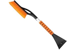 DDSNTY 27”Snow Brush and Detachable Ice Scraper,Comfortable Foam Grip,Detachable Scraper,Suitable for car SUV and Truck