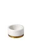Serene Spaces Living White Marble Bowl with Brass