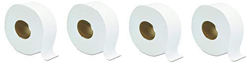 Great Lakes Jumbo JRT Ultra Bath Tissue, 2-Ply, White, 9 in Diameter (Case of 12 Rolls) (4 Pack-(Case of 12 Rolls))