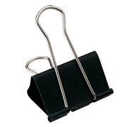 Image of Staples; Large Metal Binder Clips, Black, 2" Size with 1" Capacity