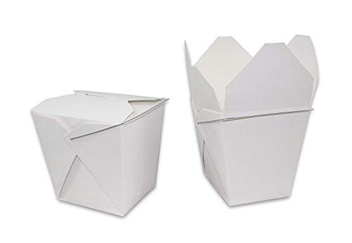 Royal 7 8oz Chinese Take Out Food Boxes with Metal Wire Handle White (100)