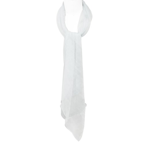 Wrapables Solid Color 100% Silk Long Scarf, White