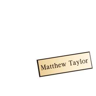 Stalwart A884 Name Badges With Black Text, 23 mm H x 70 mm W, Gold