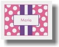 Paparte Note Cards (707 Pink and Purple Stripe Name)