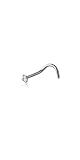 316L Surgical Steel Nose Screw Ring 1.5mm CZ 18G