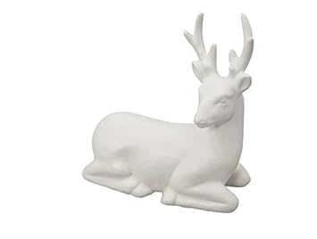 Hirsch 20cm Weiss Keramik Dekotier Weihnachten Dekotiere