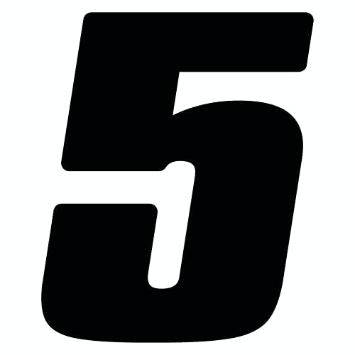 Dirt Digits DD73B-5 Black 7" High-Gloss Precision Die Cut Vinyl Number 5, 3 Pack