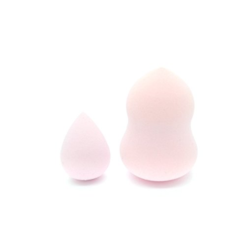 Celavi 2 Piece Makeup Blending Sponge Dual Set, Latex Free Foam, Acorn and Teardrop Combo (Cream)