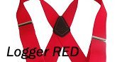 Contractor Series 2" Wide Work Suspenders in Bright Logger Red With No-Slip Clips
