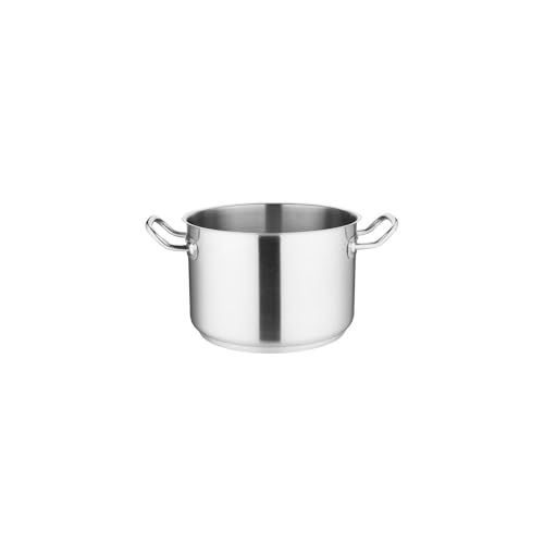 Vogue Stainless Steel Stew Pan 24cm - Casserole Dish with 7l Capacity for All Hobs Including Induction M940