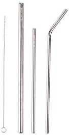 The Lost Straw Premium Reusable Set of 3 Stainless Steel Drinking Straws including Smoothie Straw Jumbo, Bubble Tea Straw and a Cocktail Straw with Cleaner and Bag - Perfect for on the go