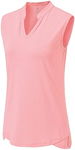 BGOWATU Women’s Golf Polo T-Shirts Sleeveless V Neck Collarless Tennis Shirts UV Protection Quick Dry Lightweight BGOWATU Women’s Golf Polo T-Shirts Sleeveless V Neck Collarless Tennis Shirts UV Protection Quick Dry Lightweight