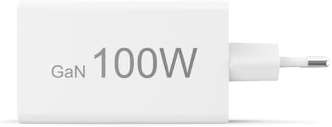 | Cargador rápido de Pared Universal. (Tecnología GAN 100w, 2X USB c Power Delivery, 1x USB a Quick Charge, Carga simultánea 3 Dispositivos) Blanco.