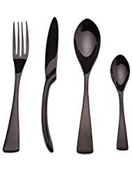 Apriling 4-Piece Stainless Steel Flatware Set Including Steak Fork Spoons Knife Tableware