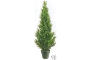 SILK TREE WAREHOUSE COMPANY INC One 3 Foot Outdoor Artificial Cedar Topiary Tree Potted Plant