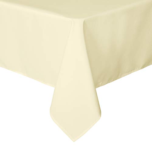 sancua Square Tablecloth - 60 x 60 Inch - Water Resistant Spill Proof Washable Polyester Table Cloth, Decorative Fabric Table Cover for Dining Tables, Buffet Parties and Camping, Beige