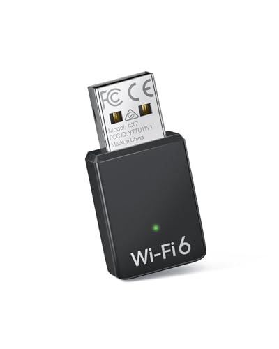 BrosTrend AX900 Mini USB WiFi 6 Linux, Adaptador WiFi USB Linux para PC y Raspberry Pi 2+, Wi-Fi Dongle para Ubuntu, Debian, Mint, Zorin, Windows 7/10/11 etc. Doble Banda 5GHz 600Mbps y 2.4GHz 286Mbps