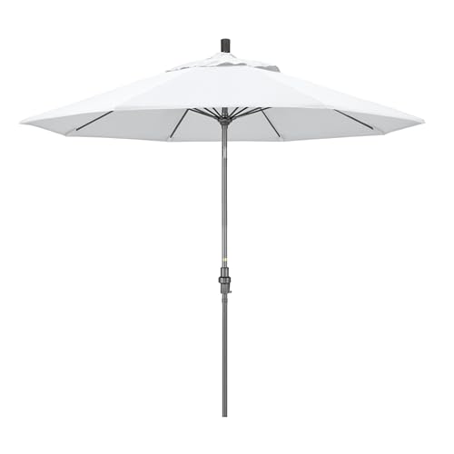 California Umbrella 9' Rd. Crank Lift, Collar Tilt, Aluminum Pole, Fiberglass R…