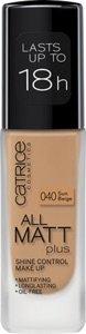 Catrice | Full Coverage Foundation Makeup - All Matt Plus Shine Control | Vegan & Paraben free | 040 Sun Beige