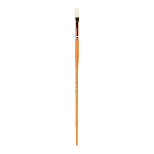 Princeton Refine Artist Brush, Brushes for Oil and Acrylic Paint, Series 5400 Natural Chunking Bristle, Flat, Size 6