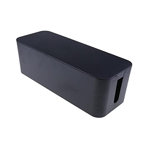 Caixa Para Organizar e Esconder Fios Cabos Hack Tomadas Filtro de Linha Com Trava de Proteção para Pets Supra Supply (Preto, 32cm)