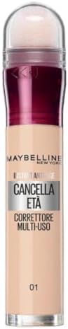 New York Correttore Multi-Uso, Idratante e con Coprenza Modulabile, Imperfezioni e Occhiaie Coperte, Con Bacche di Goji e Haloxyl, Cancella Età, Tonalità: 01 Light, 6,8 ml