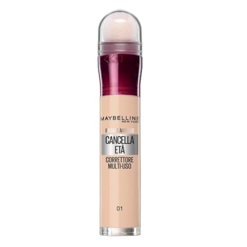 New York Correttore Multi-Uso, Idratante e con Coprenza Modulabile, Imperfezioni e Occhiaie Coperte, Con Bacche di Goji e Haloxyl, Cancella Età, Tonalità: 01 Light, 6,8 ml