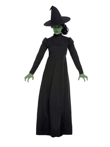 Smiffys Wicked Witch Costume, Black with Dress & Hat, Adults, Large