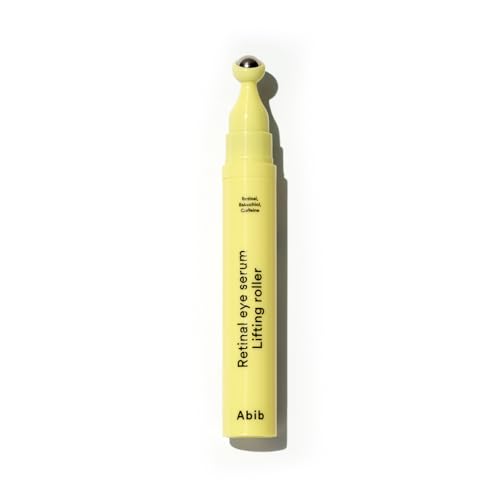 Abib Retinal Eye Serum Lifting Roller 0.5 Fl Oz,15ml | Anti-Aging Eye Applicator for Wrinkles, Puffiness, Dark Circles with Caffeine & Bakuchiol for Under Eyes | Travel Size Skincare Essential