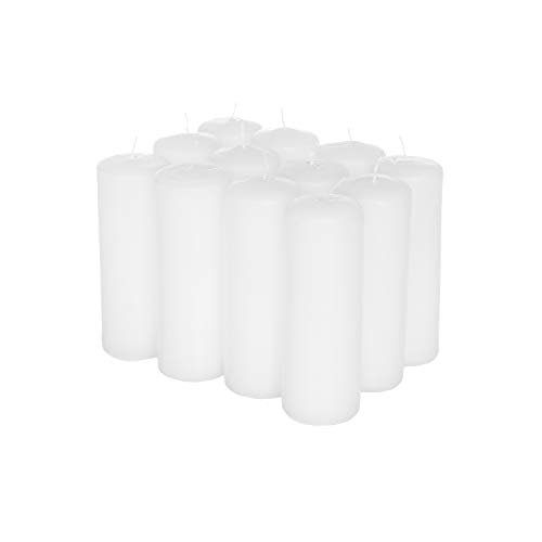 Royal Imports Pillar Candle for Wedding, Birthday, Holiday & Home Decoration, 2"x6", White Wax, Set of 12