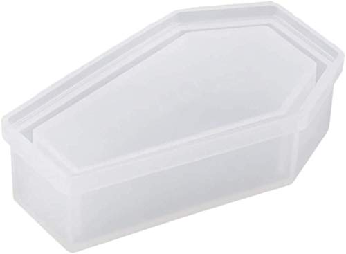 POFET Silicone Casting Storage Box Mould, Silicone Coffin Mold Storage Jewelry Mould Casting Craft Halloween DIY Tool