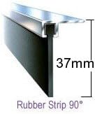 14ft X37 mm x 90º Aluminium And Rubber Draught Excluder Seal For The Bottom Of A Garage Door
