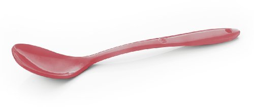 Natural Home Molded Bamboo Solid Cooking Spoon, Cherry Red